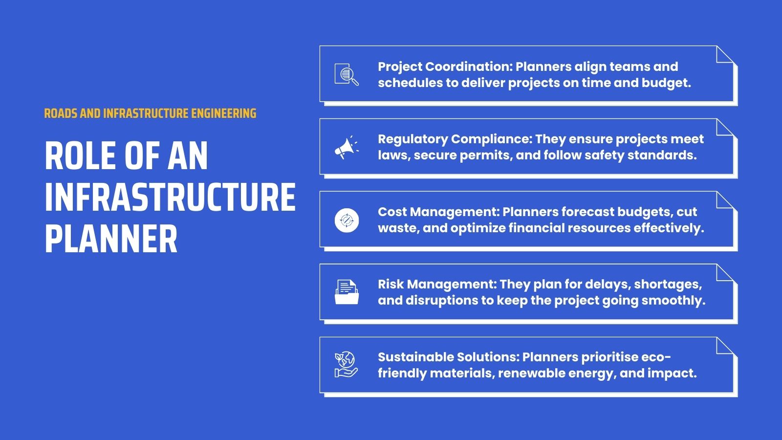 Role of an Infrastructure Planner