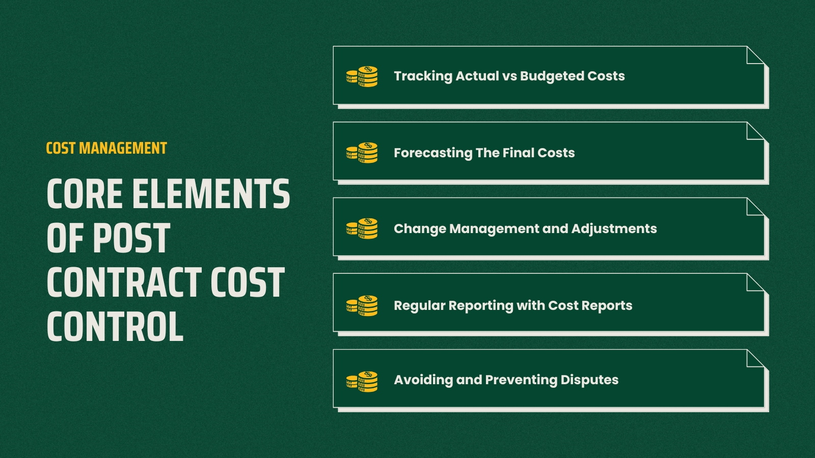 Elements of Post Contract Cost Control Elements of Post Contract Cost Control