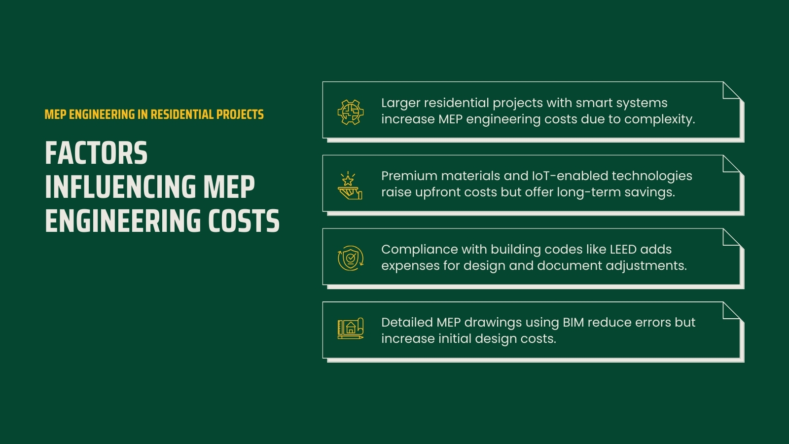 Factors Influencing MEP Engineering Costs